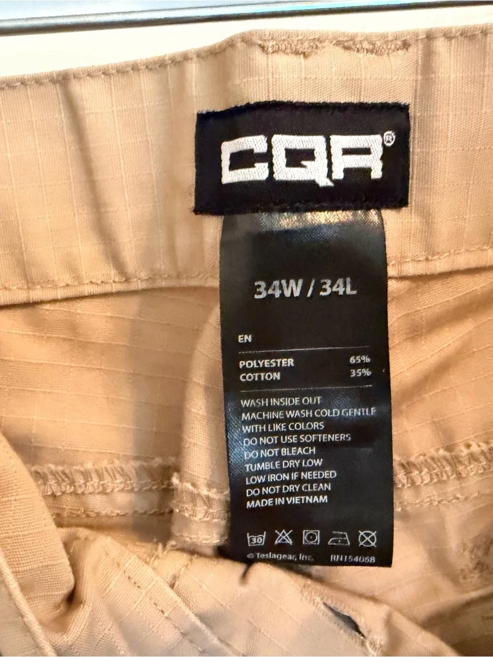 Casual Tan Cargo Pants with Utility Pockets - Unknown Brand